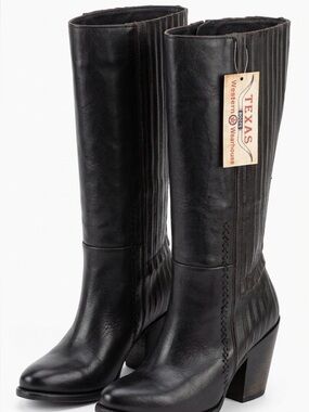 Freebird by Steven Black Leather Western Knee Boots